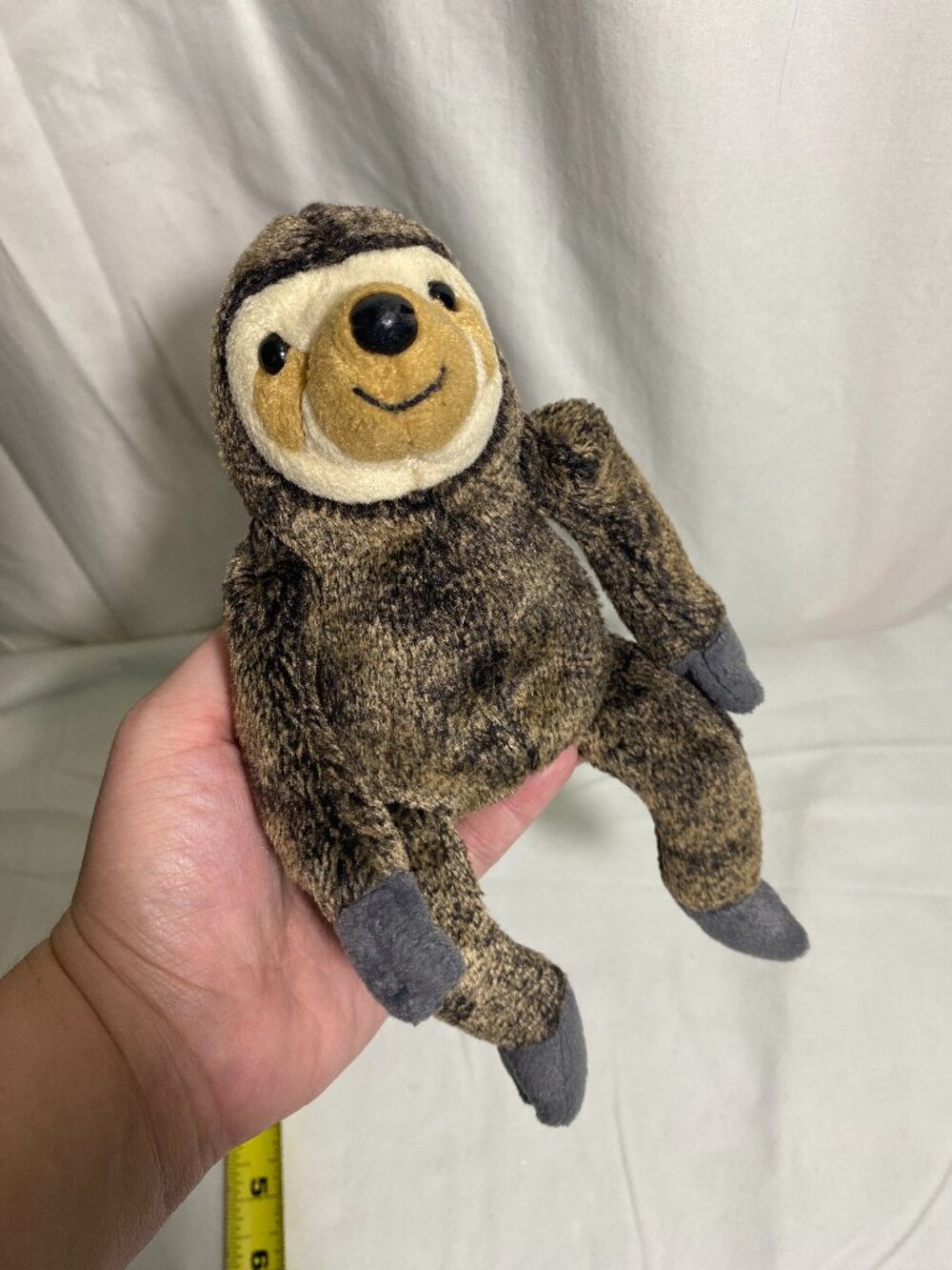 Ty Beanie Baby Slowpoke Sloth Plush 8” Brown Gray Stuffed Animal Soft Toy